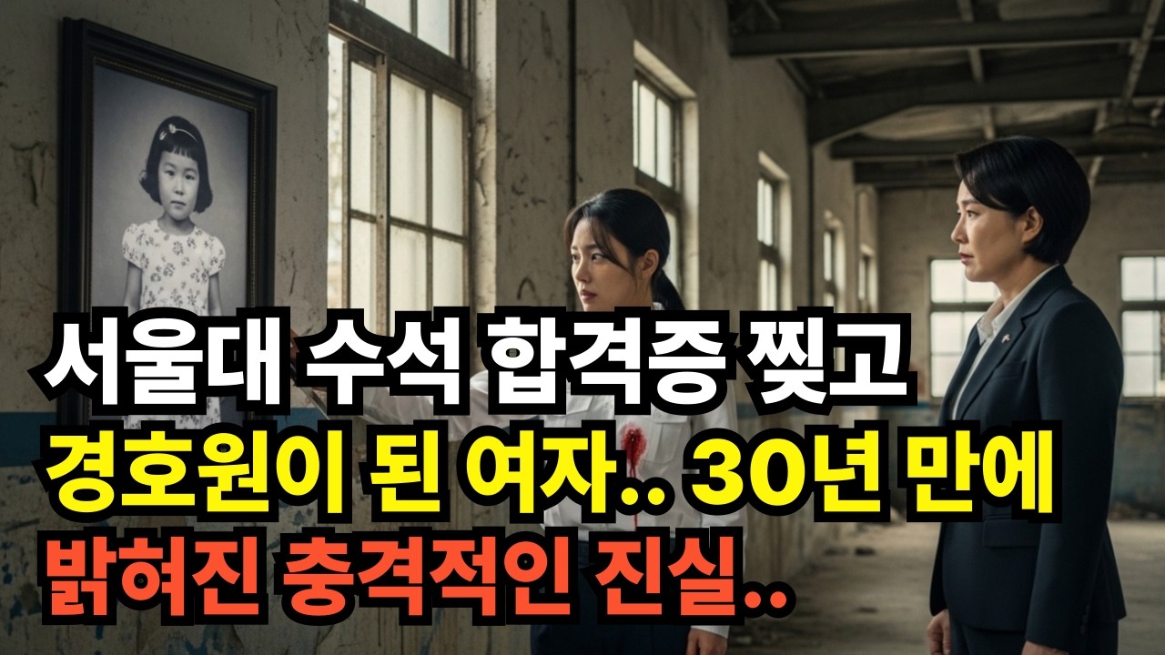 서울대 수석 합격증 찢고 경호원이 된 여자..30년 만에 밝혀진 충격적인 진실..#인생사연#인생#막장#삶