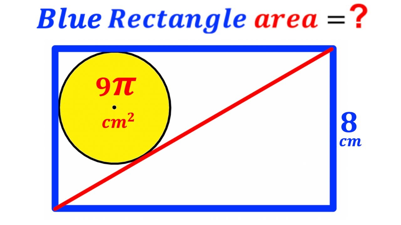 Can you find area of the Blue Rectangle? | (Circle) | #math #maths | #geometry