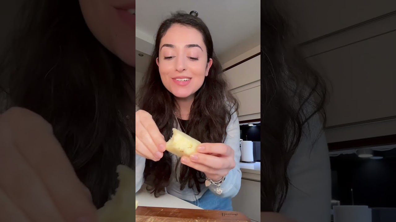 Trying the &pound;35 Japanese peach pineapple from Harrods #harrods #japan #pineapple #fruit #shorts