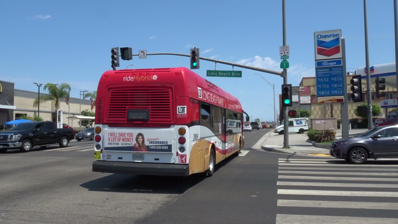 Long Beach Transit: CSLUB bound GE40LFA 2909 Rt.175 at Pacific Coast Hwy/Long Beach Blvd