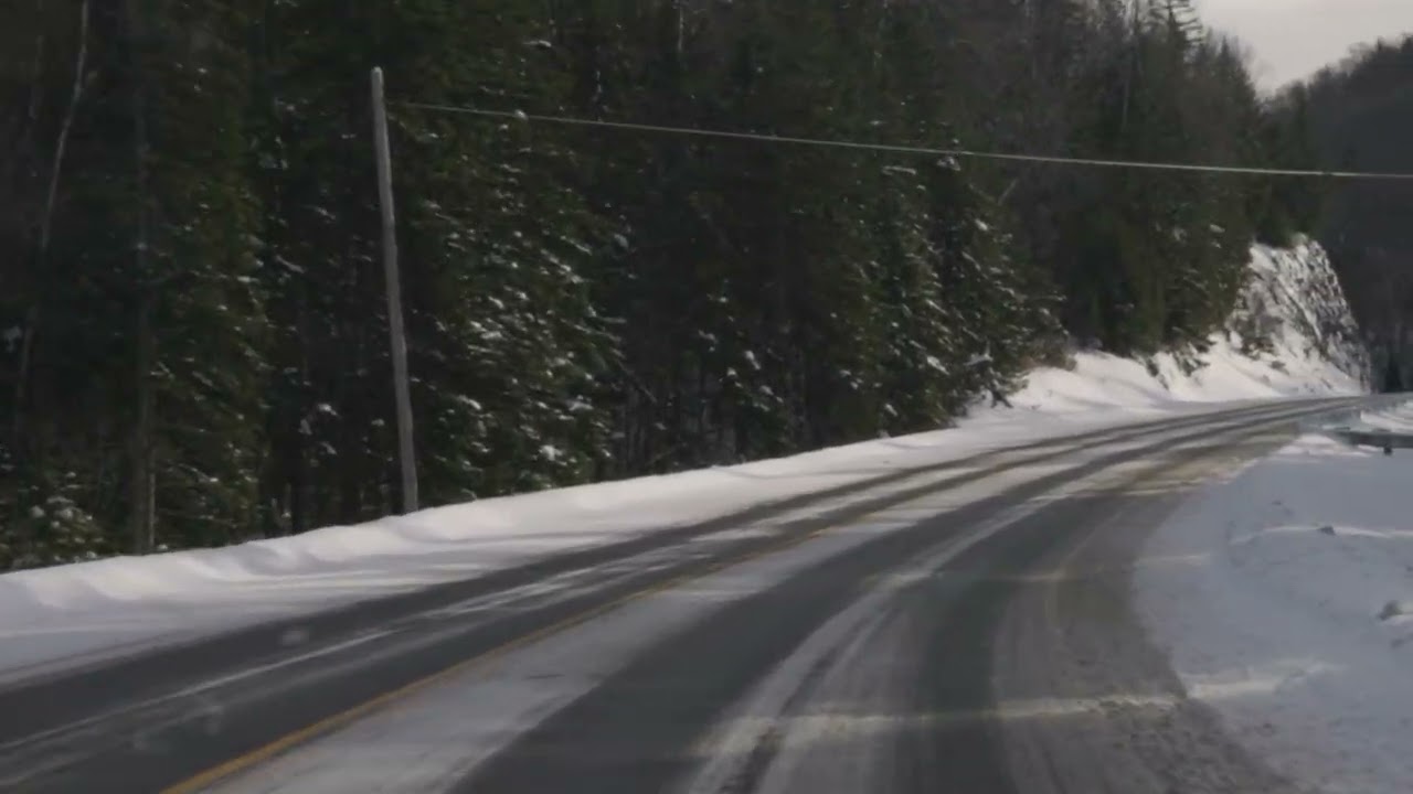 Snowy Drive in Maine