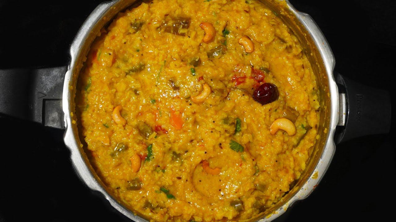 Hotel Style Sambar Rice in Pressure Cooker Recipe - Easy and Quick Lunch Recipe - Sambar Sadham