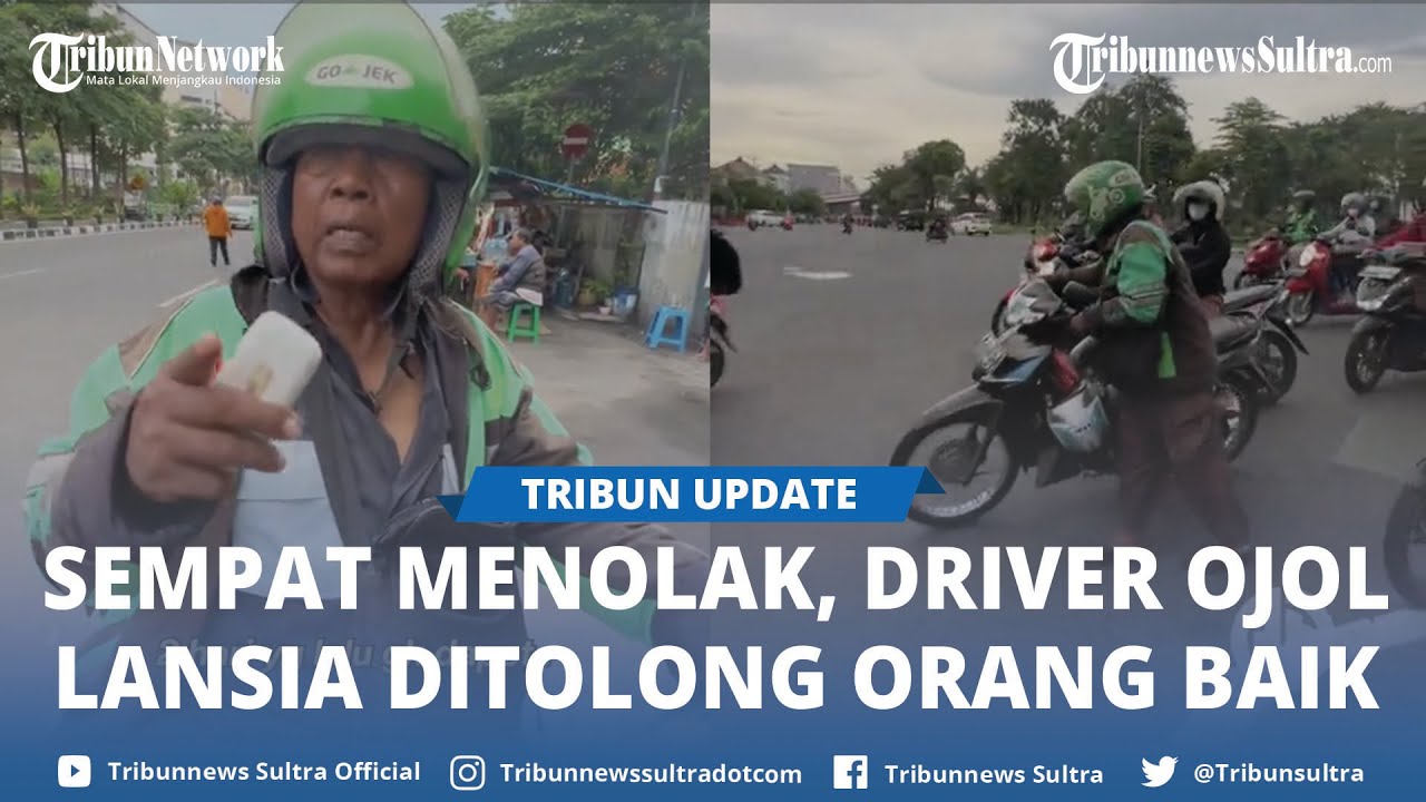 Kisah Sedih Driver Ojol Lansia Dorong Motor Mogok Endingnya Bikin Terharu