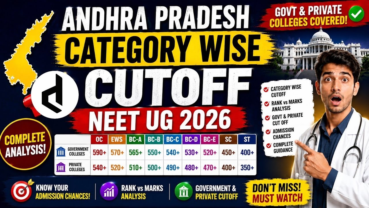 AP NEET UG 2026 Category-Wise Cutoff 🔥 | OC, EWS, BC, SC, ST MBBS Cutoff | Andhra Pradesh