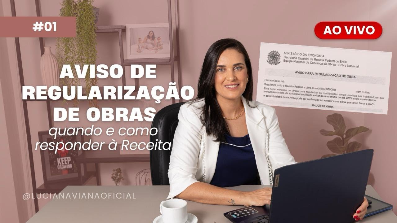 Live # 001 Aviso de Regularização de Obras: quando e como responder à Receita Federal.
