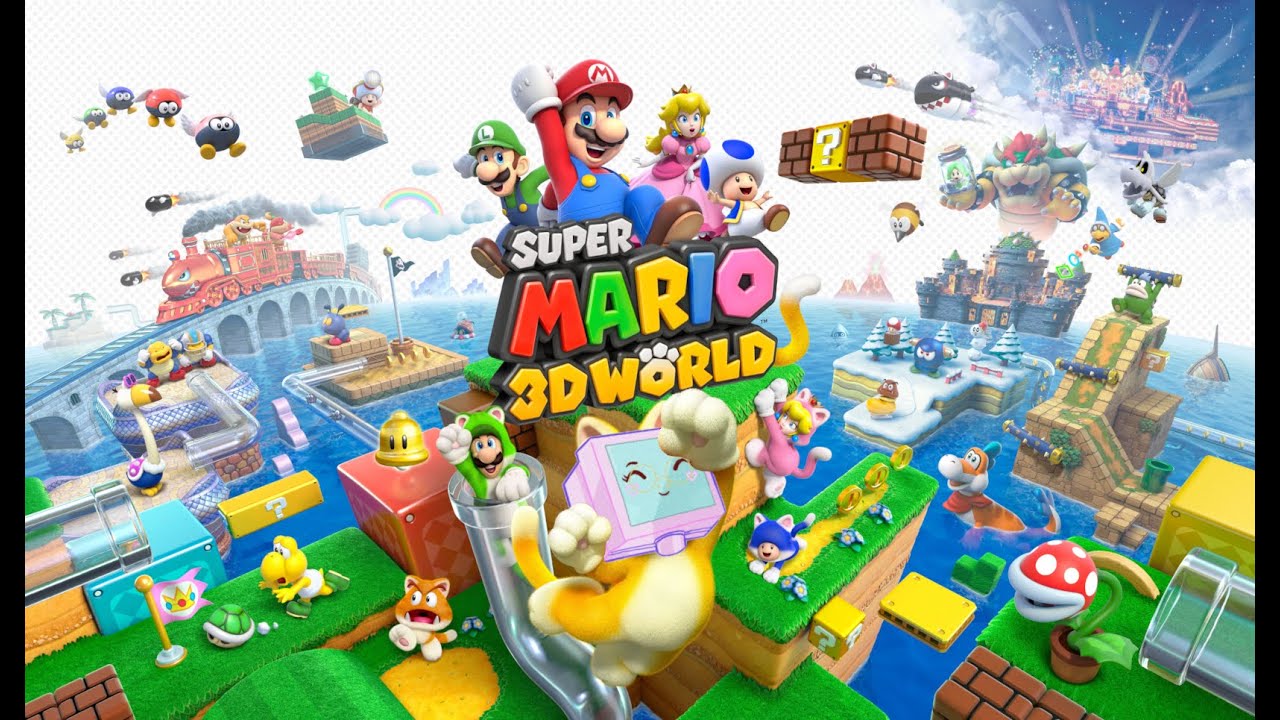 Super Mario 3D World, World 3-7 Swithboard Falls 100% (Amy's Universe)