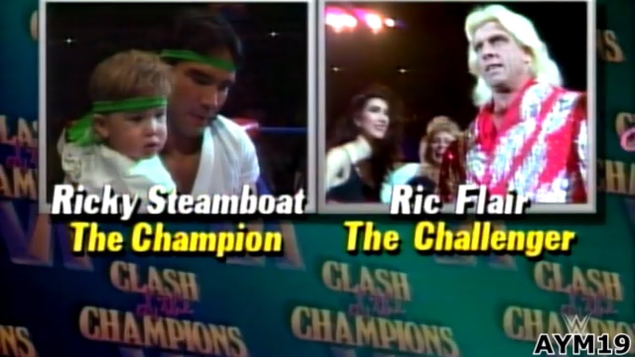 Ric Flair vs Ricky Steamboat 2 Out Of 3 Falls Clash Of Champions 1989 Highlights