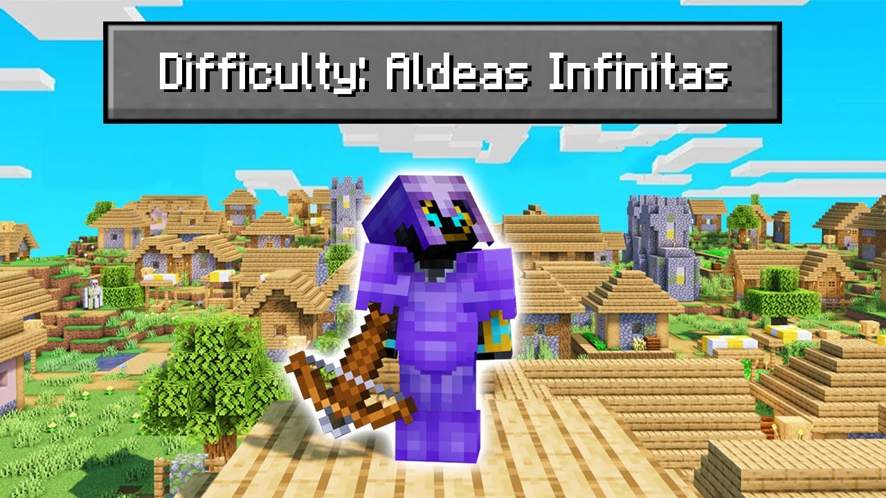 Paso Minecraft pero en un Mundo de ALDEAS INFINITAS! 😱