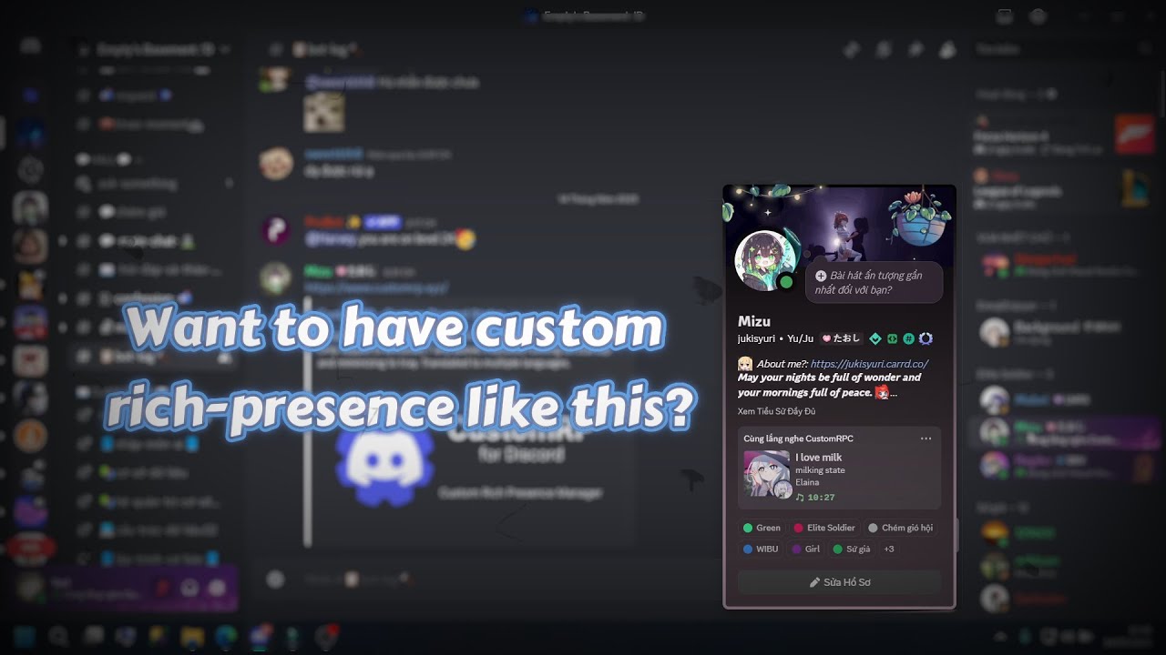 How to have custom rich-presence on your discord status?