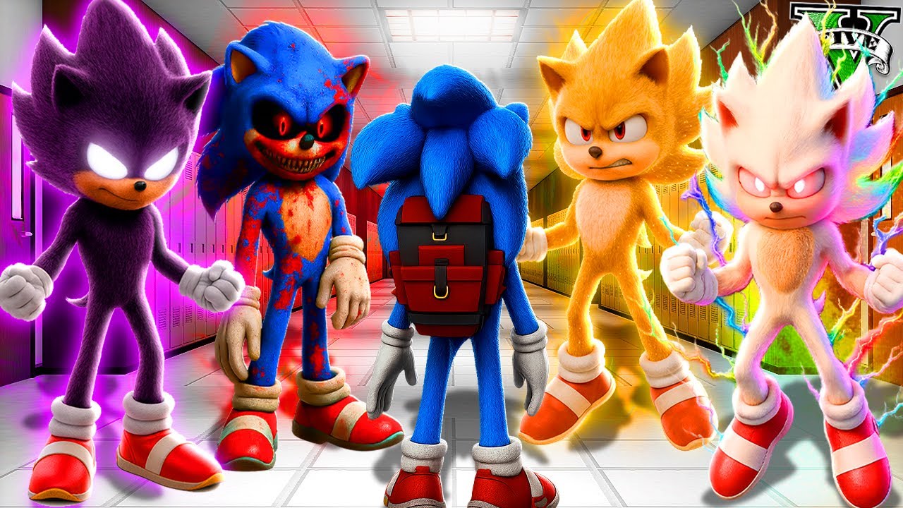 ENTRANDO en TODAS LAS ESCUELAS de SONIC en GTA 5 !! (Sonic Movie mod)