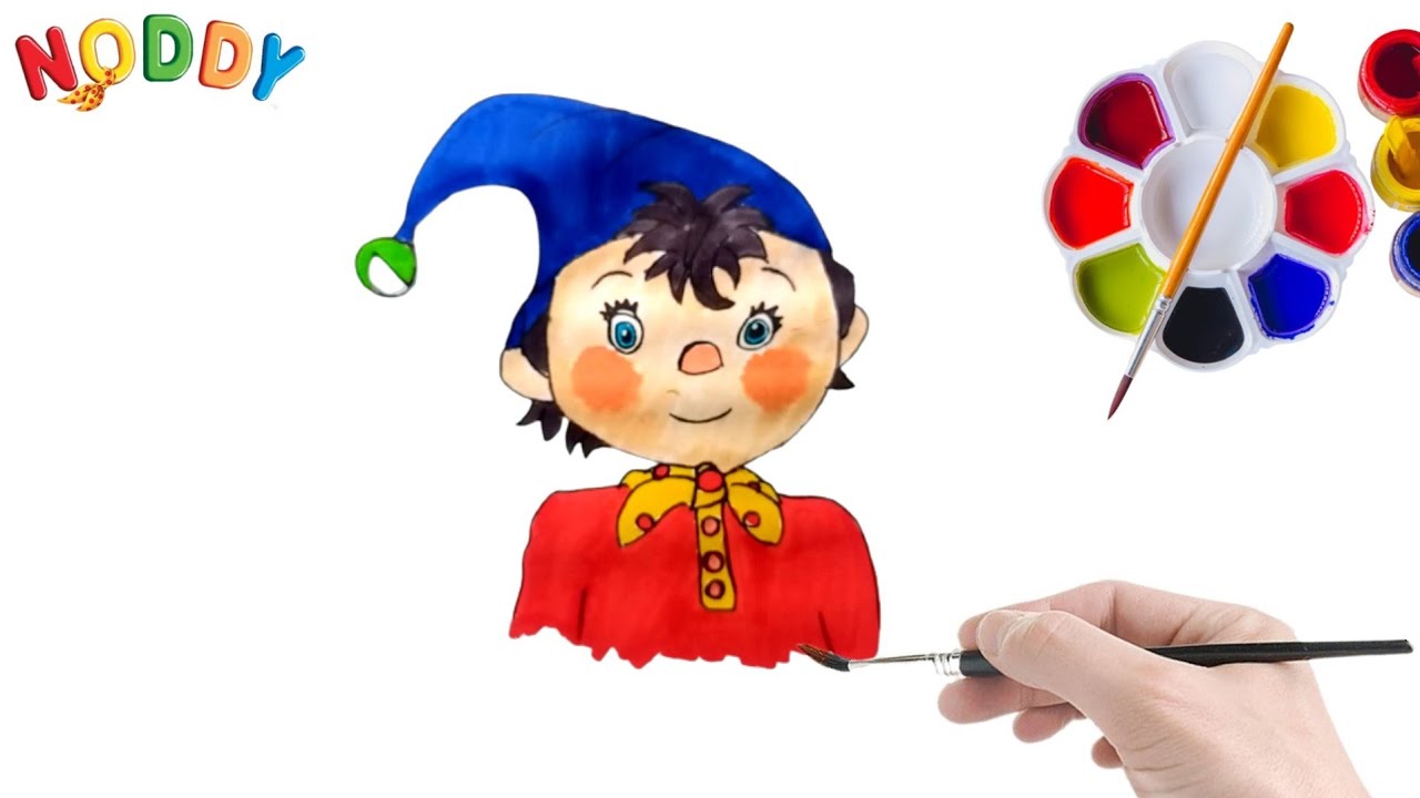 Noddy Cartoon Drawing With Colour #Shorts
