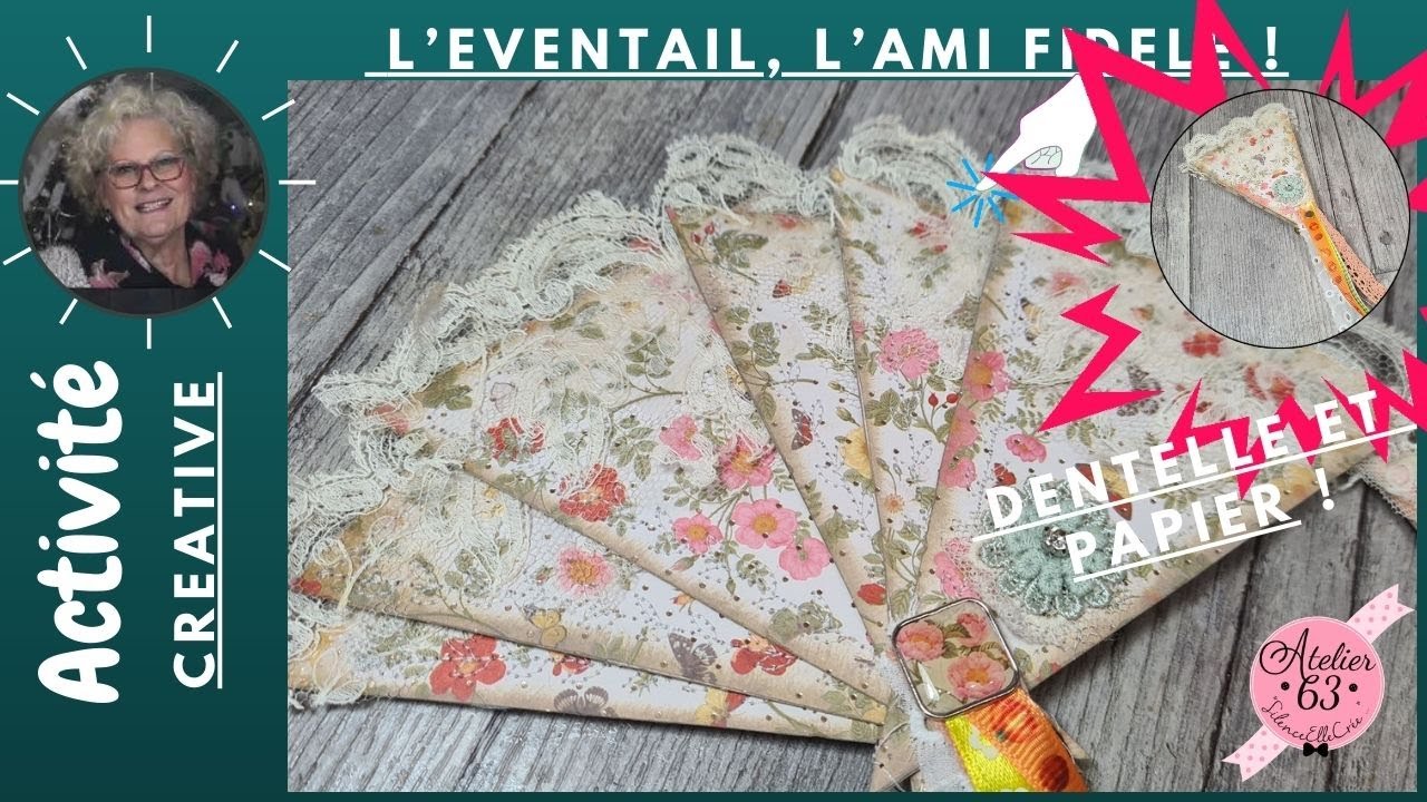 Fabriquer un EVENTAIL de POCHE en DENTELLE et PAPIER ultra facile et rapide ©A63