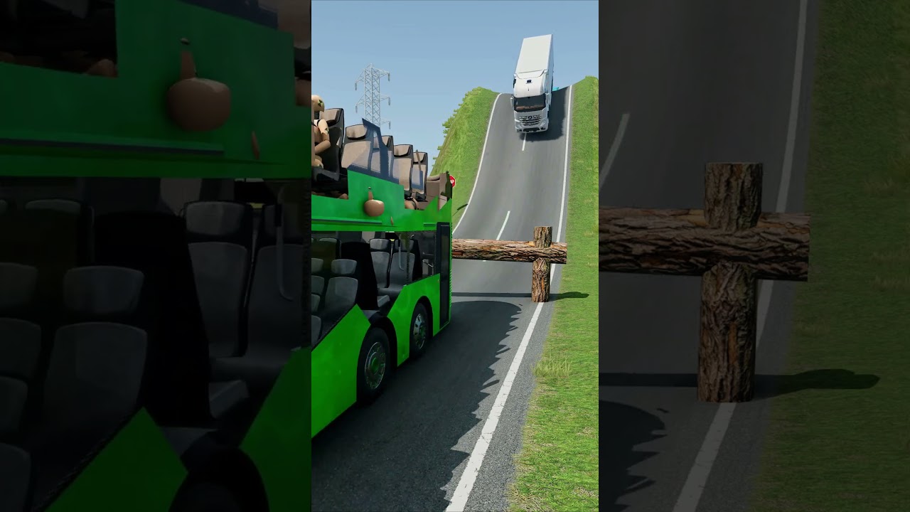 Colourful Buses & Dumper Trucks - BeamNG.Drive #shorts #beamngdrive #bus