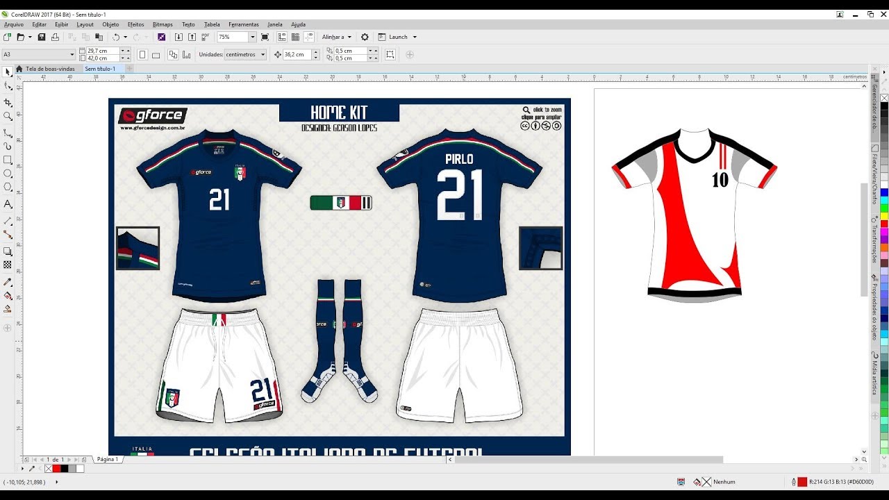 Curso Corel Draw Como  Criar Camisa de Time Tutorial
