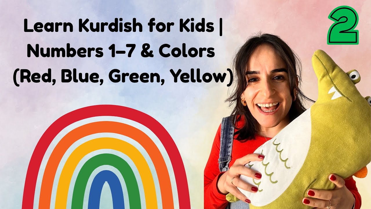 Learn Kurdish for Kids | Numbers 1–7 & Colors (Red, Blue, Green) | Hello Kurdish Kids (Lesson 2)