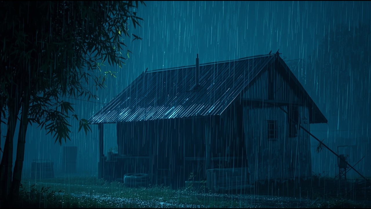 Fall Asleep Instantly with Torrential Rain & Intense Thunder on a Metal Roof in the Forest #347