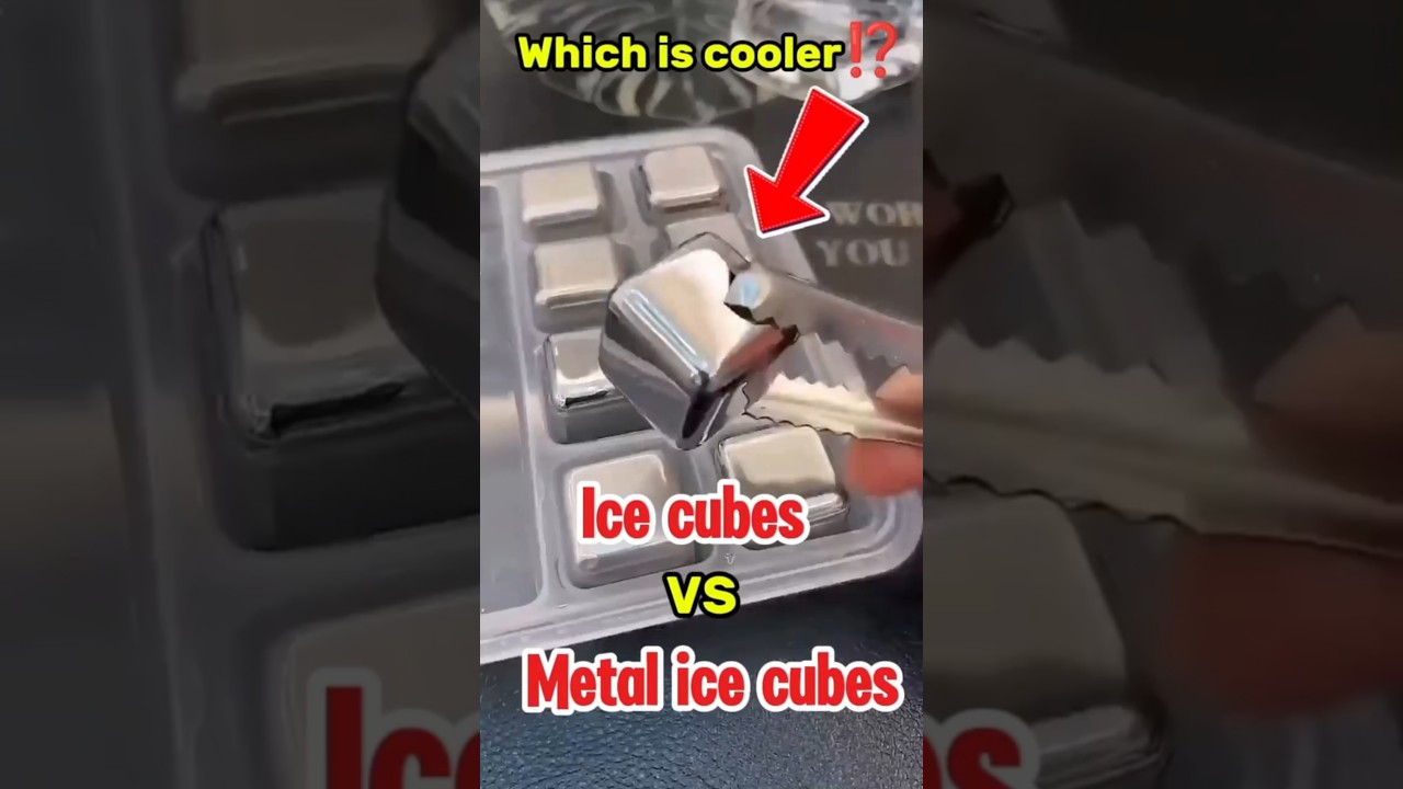 Which is cooler⁉️ Ice cubes vs metal ice cubes‼️#IceCubes #DrinkHacks #CoolingTips