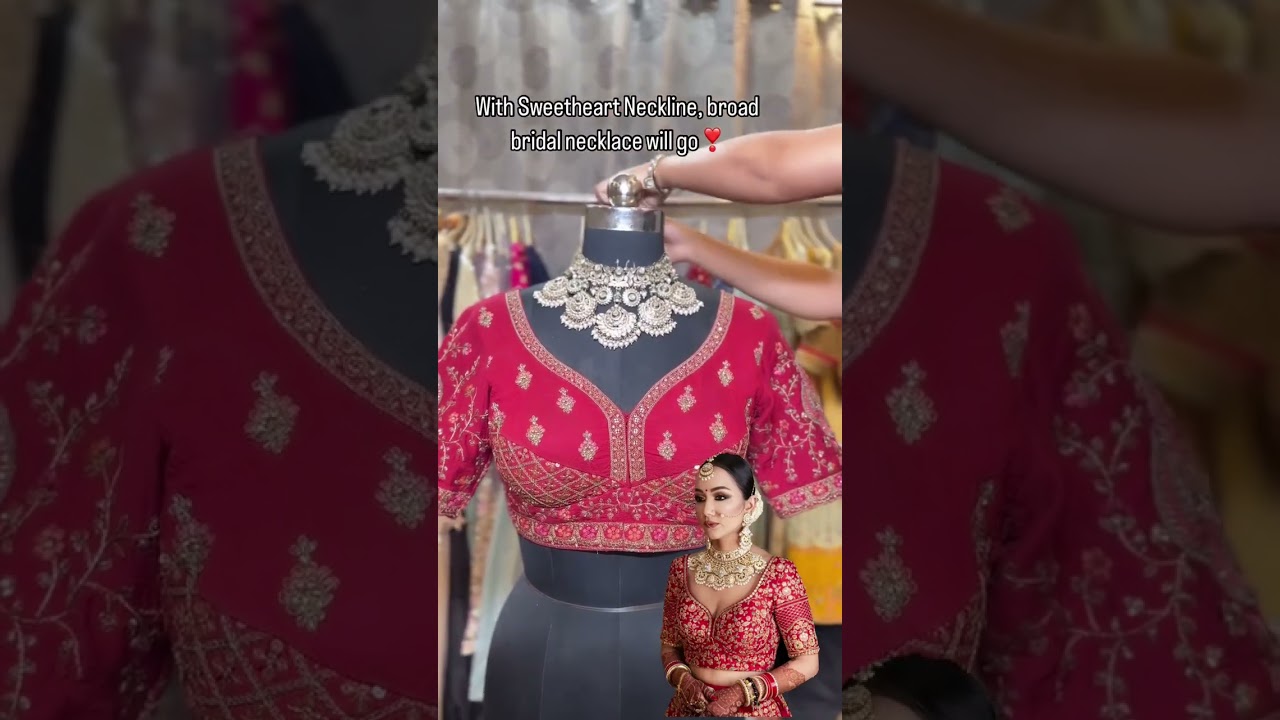 bridal Jewellery neckline types for different blouse neckline patterns 💫l #bridaljewellery #shorts