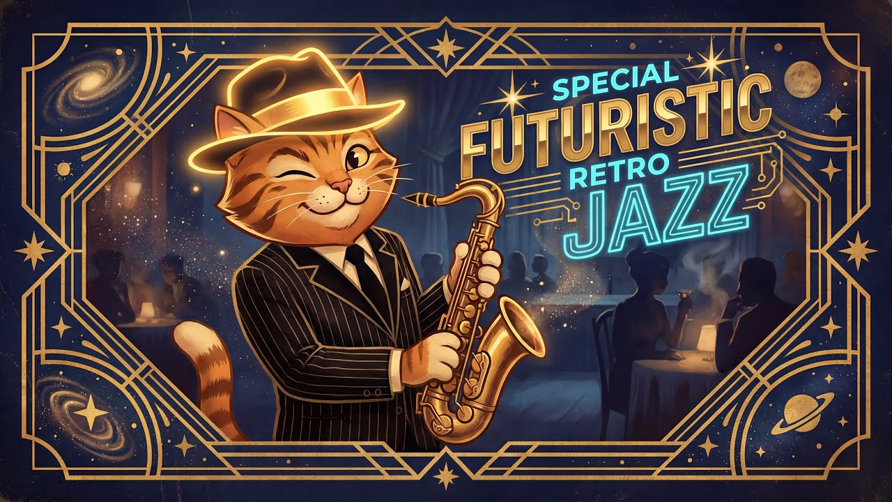 Jazz Cat: Cosmic Swing — Futuristic Retro Jazz Night 🚀🎷