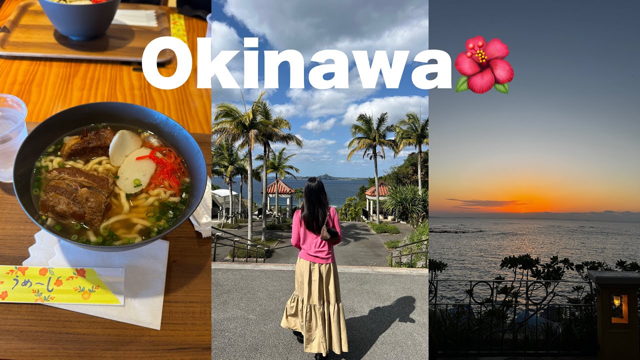沖縄旅行🌺｜車なし2泊3日｜バスツアーで北部まで🚌｜熱帯ドリームセンター🪷｜古宇利ビーチ⛱️｜万座毛🌊｜アメリカンビレッジ🗽