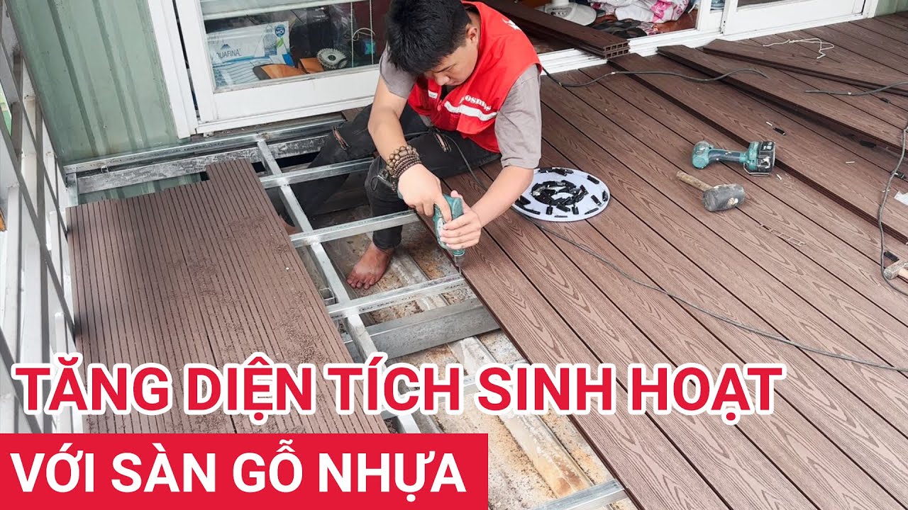Thi công sàn gác trên mái tôn | Sàn gỗ nhựa ban công