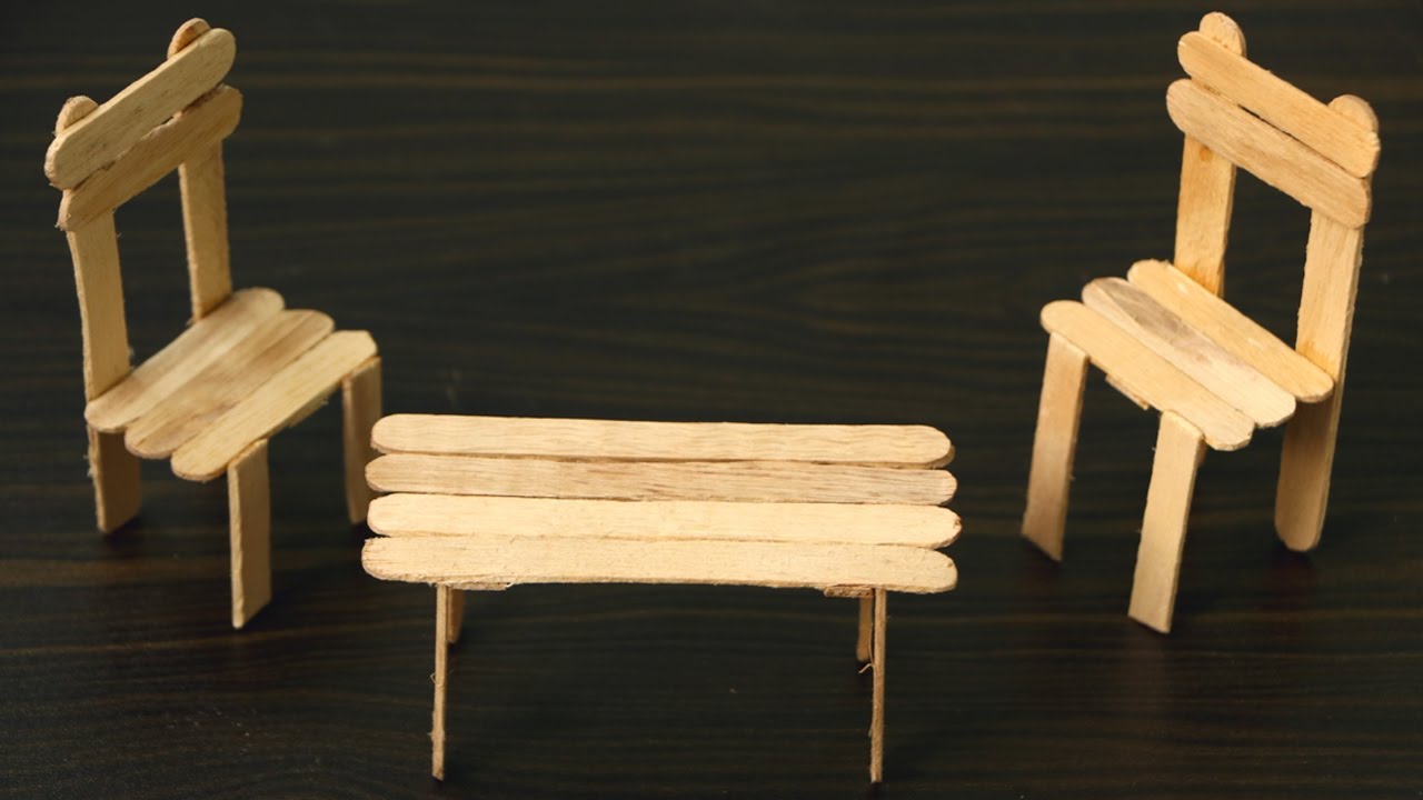 How To Make a Chair and Table Using ice Cream Sticks / popsicle stick
