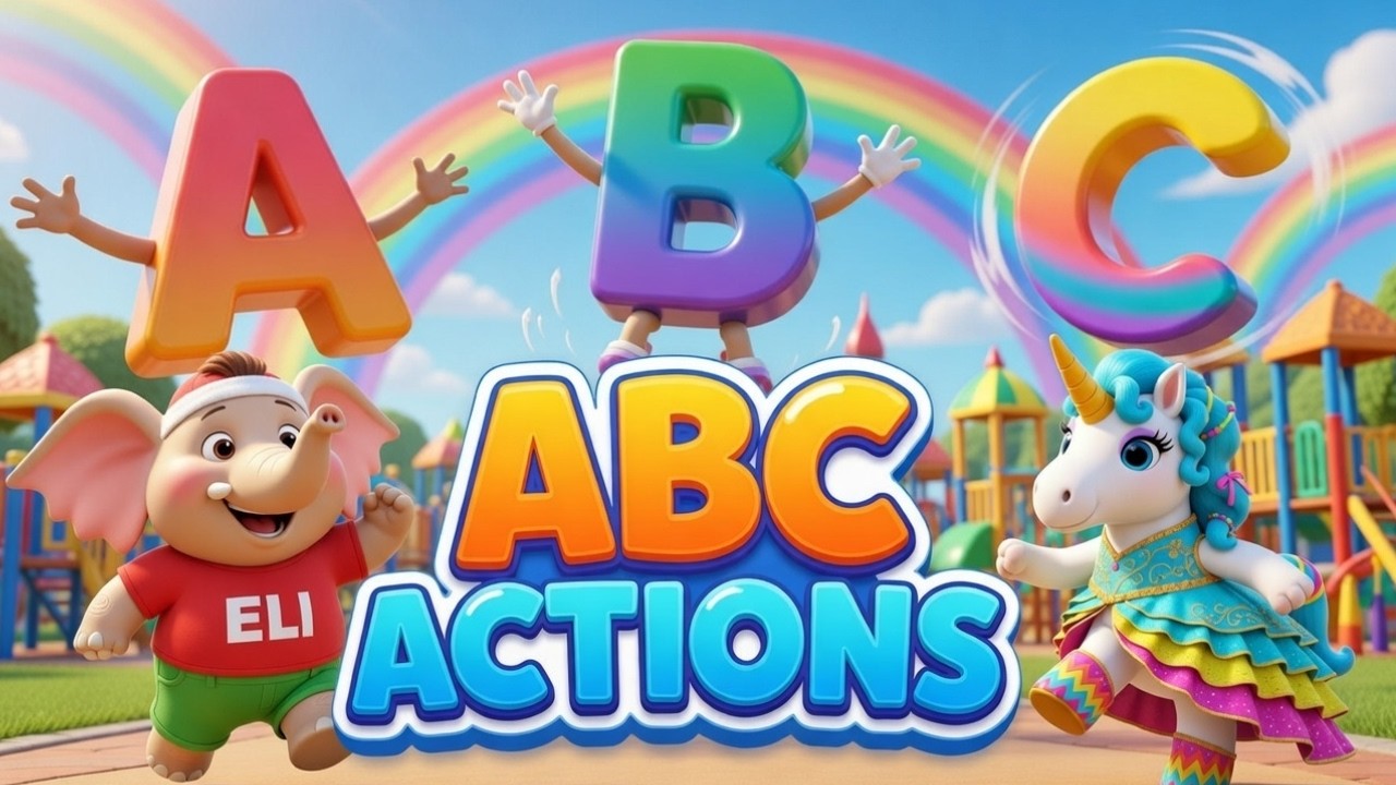 ABC with Actions | Learn Alphabet with Fun Gestures | Elephant ELI & Unicorn | ABC Spotlight