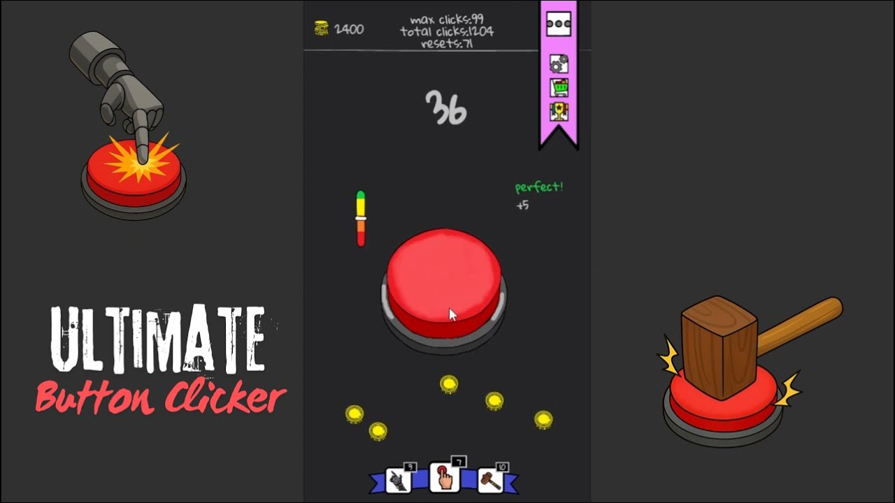 Ultimate Button Clicker - Clicker Indie Game (made with GDevelop)