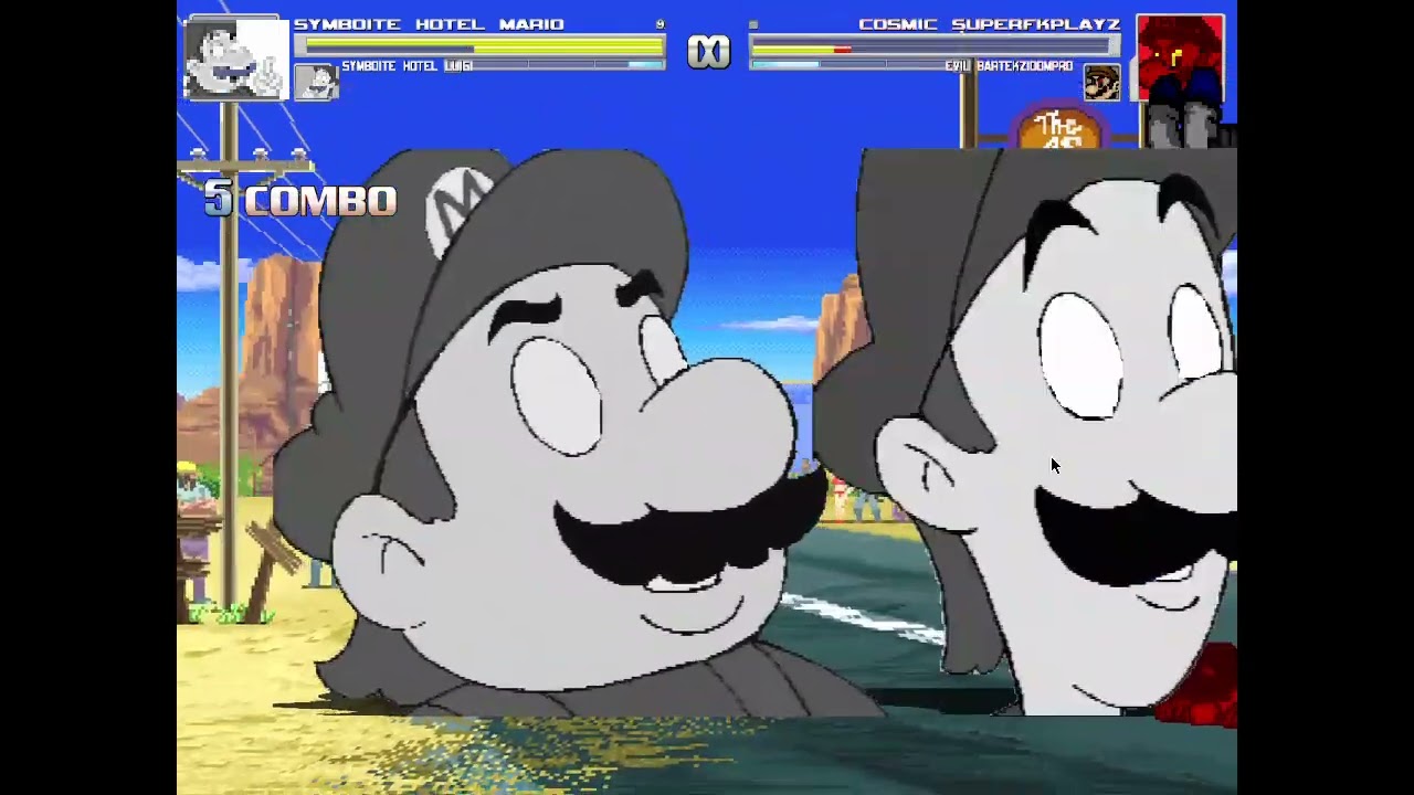 MUGEN Survival #100: Symbiote Hotel Mario(eu) e Symbiote Hotel Luigi
