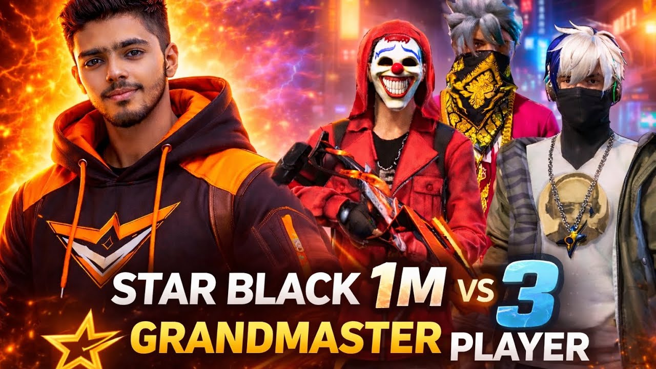 1v3 CUSTOM MATCH 😱 | STAR BLACK 1M vs GRANDMASTER | FULL DOMINATION