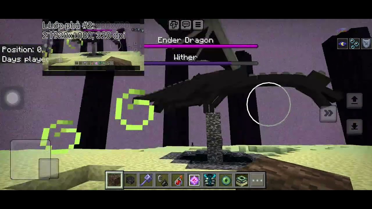 Đánh rồng ender, wither... Lồng nhạc #nangduoichanmay #minecraftpe #theend