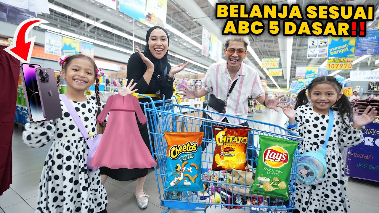 BELANJA DITENTUIN ABC 5 DASAR DI SUPERMARKET!! KITA BORONG MAKANAN DAN MINUMAN!!