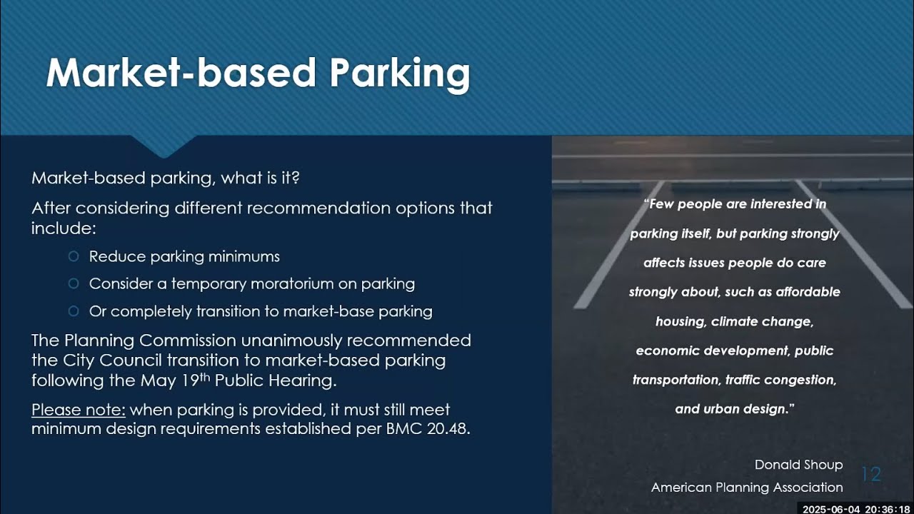 Bremerton WA eliminates Parking Minimums - city council debate