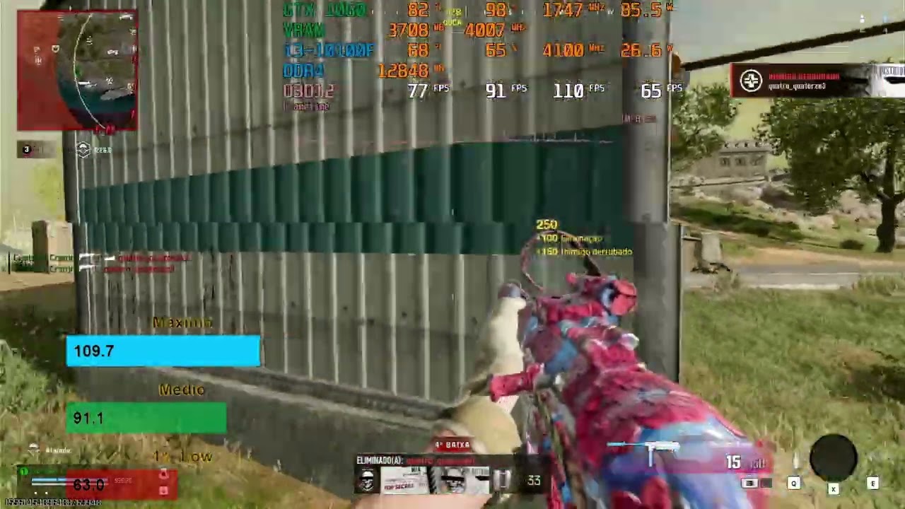 GTX 1060 6GB + i3-10100F CoD Warzone Rebirth Island 11/2025