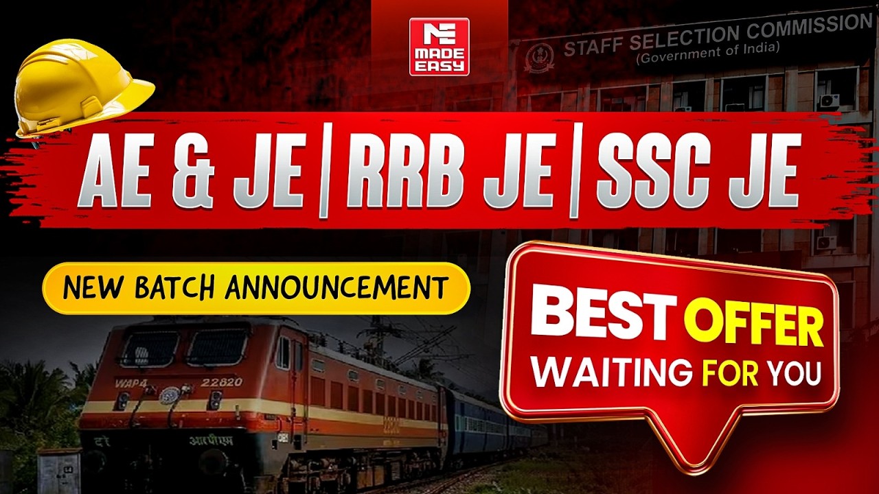 MADE EASY New Batch Announcement | AE JE, SSC JE & RRB JE Online Classes!