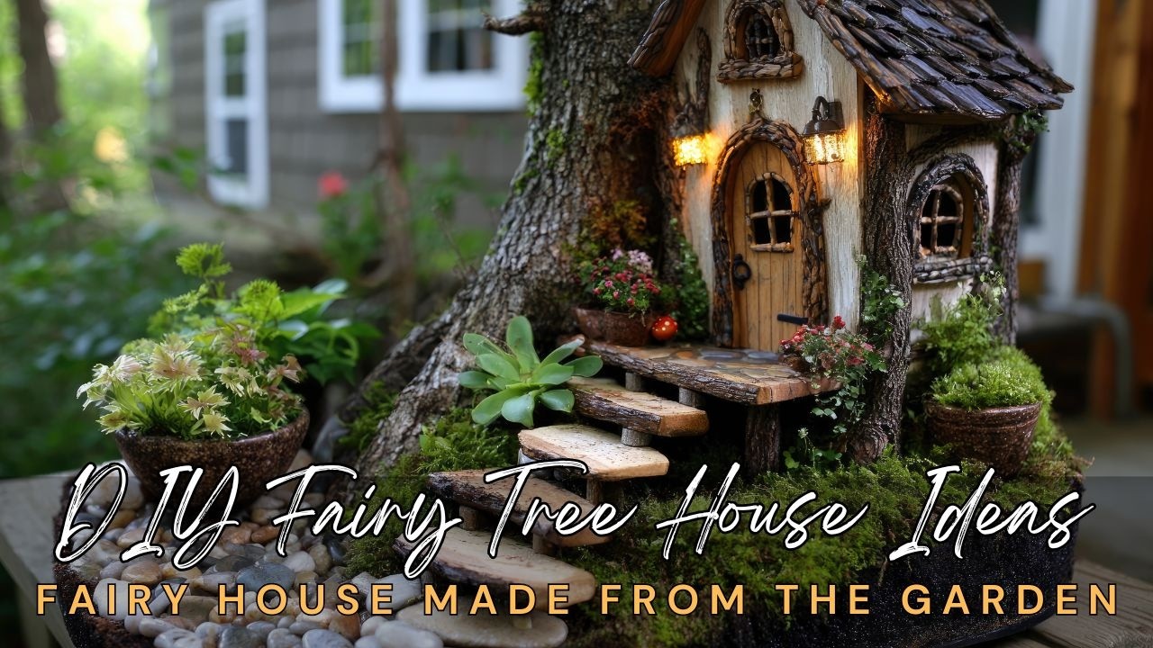 DIY Fairy Tree House Using Natural Materials: Fairy House Made From The Garden!