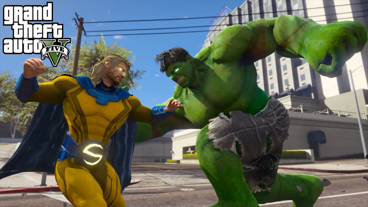 GTA V - SENTRY (COMICS) VS WORLD BREAKER HULK (COMICS) - MARVEL