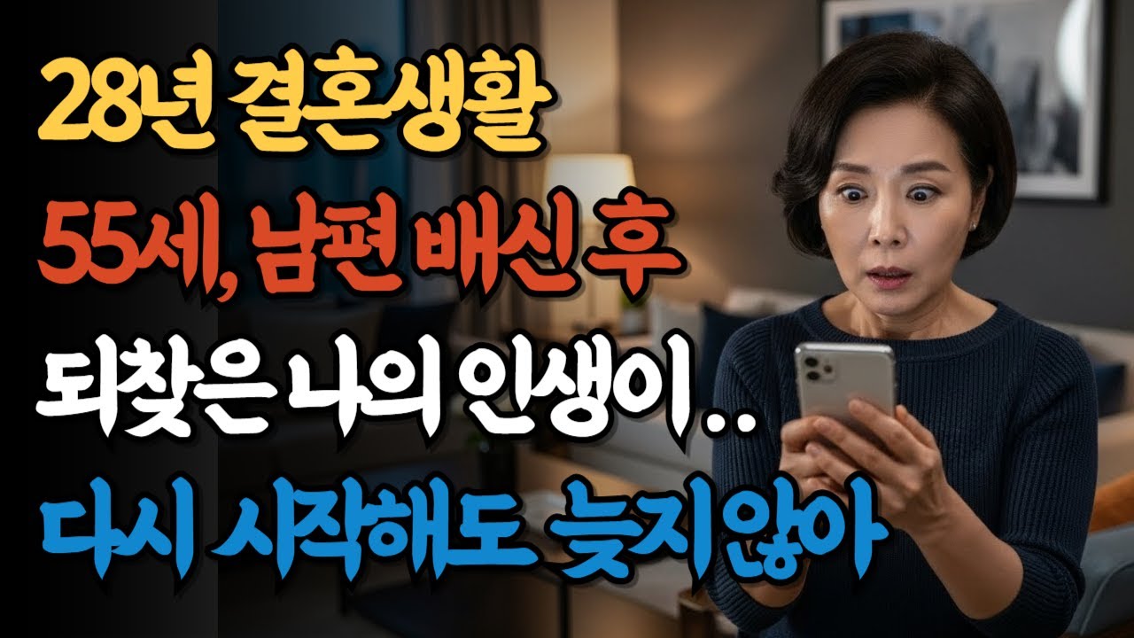 배신과 용서 사이, 28년 결혼생활의 위기를 극복한 한 여성의 이야기, 55세, 남편의 배신 후 찾은 진짜 행복 | 시니어 로맨스 | 두 번째 인생