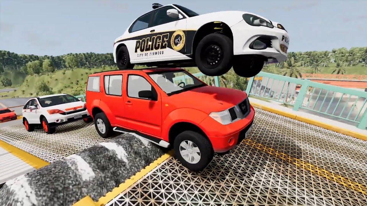 Mobil vs Speed bumps vs Potholes Jalan Berlubang #545 beamng.drive live 8
