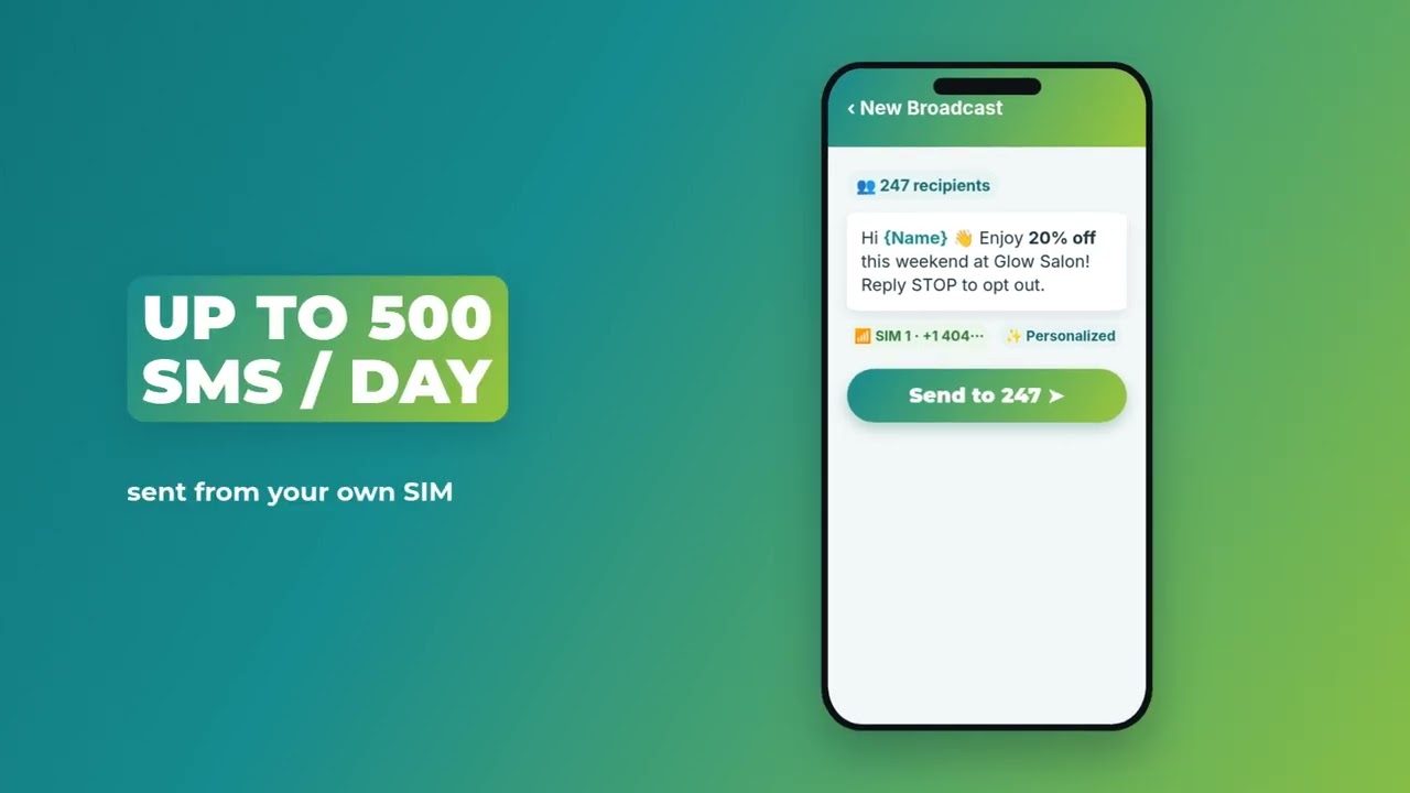 KlickrrSMS App: Send Bulk Business SMS Campaigns from Your Phone (Up to 500/Day)