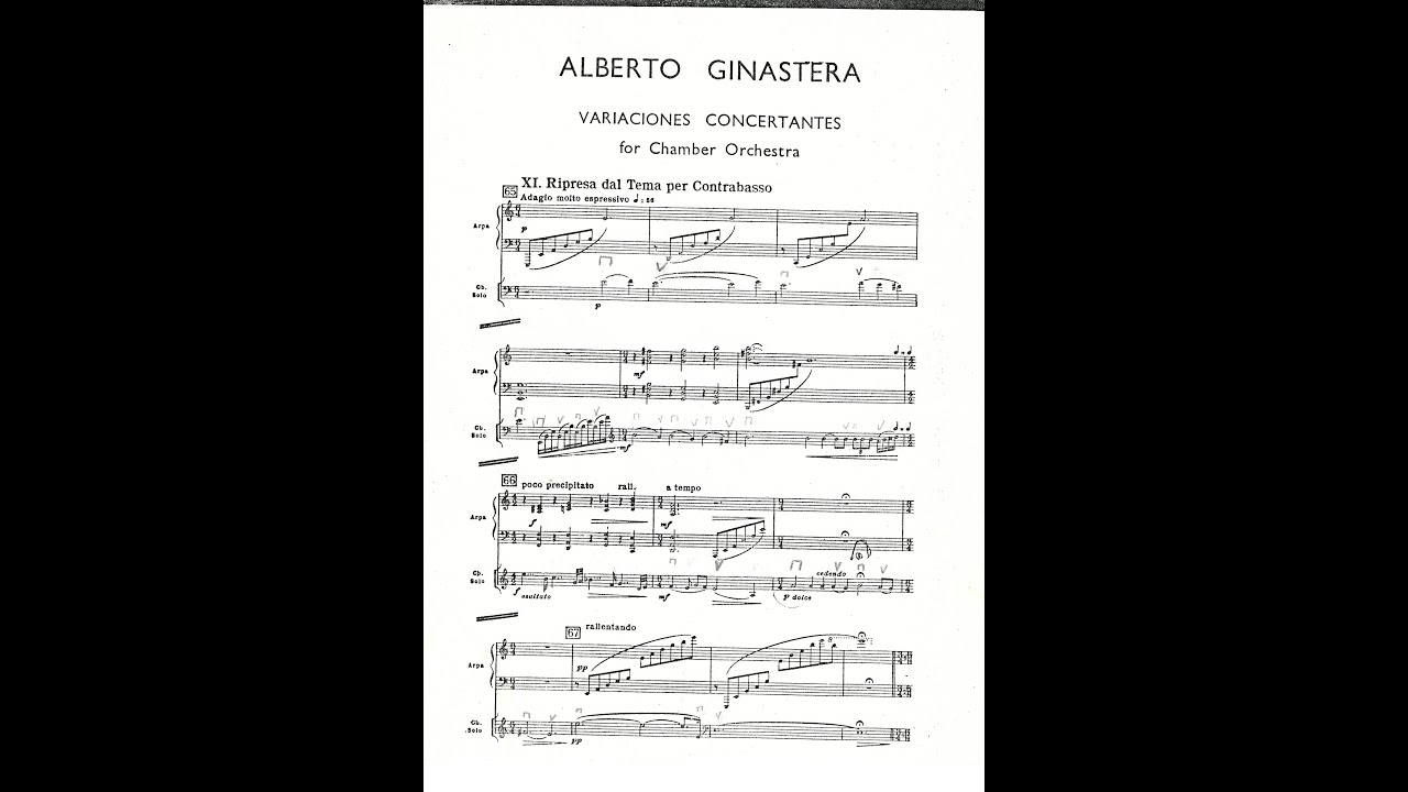 Alberto Ginastera – Variaciones concertantes, Movimiento XI – contrabajo solo