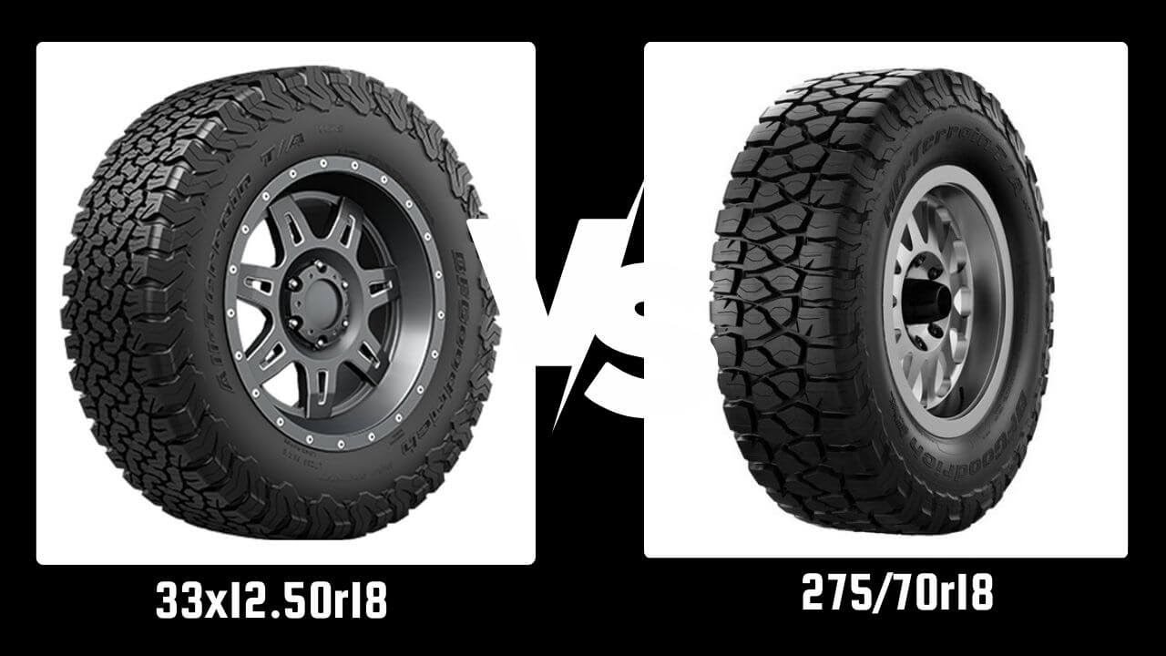 Размер шин 275/70r18 против 33x12.50r18