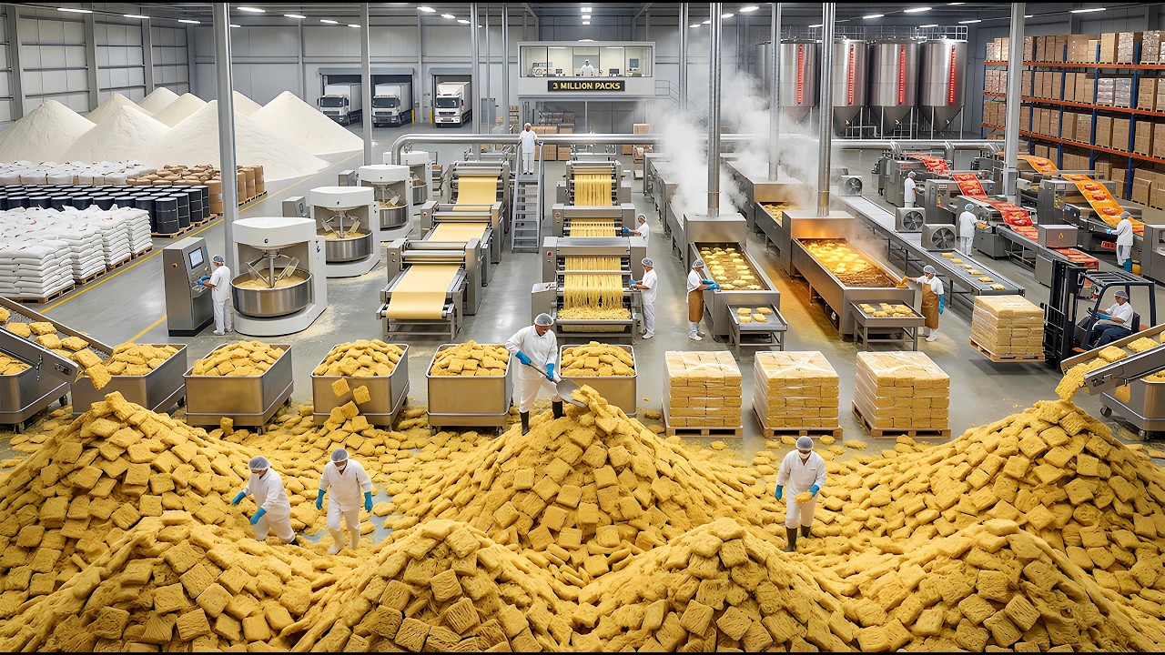 Inside a Modern Instant Noodle Factory – From Flour to 3 Million Packs Per Day