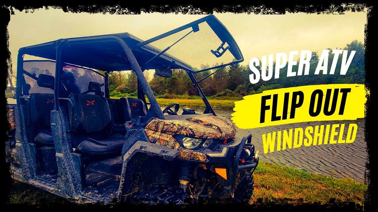 Super ATV Flip Out Windshield Installation On A Can Am Defender