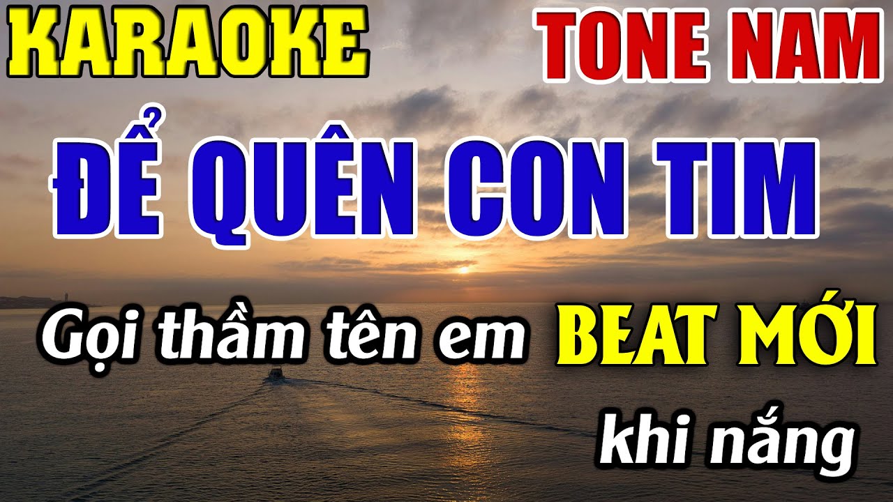 Để Quên Con Tim Karaoke Tone Nam Karaoke Ngọc Loan - Beat Mới