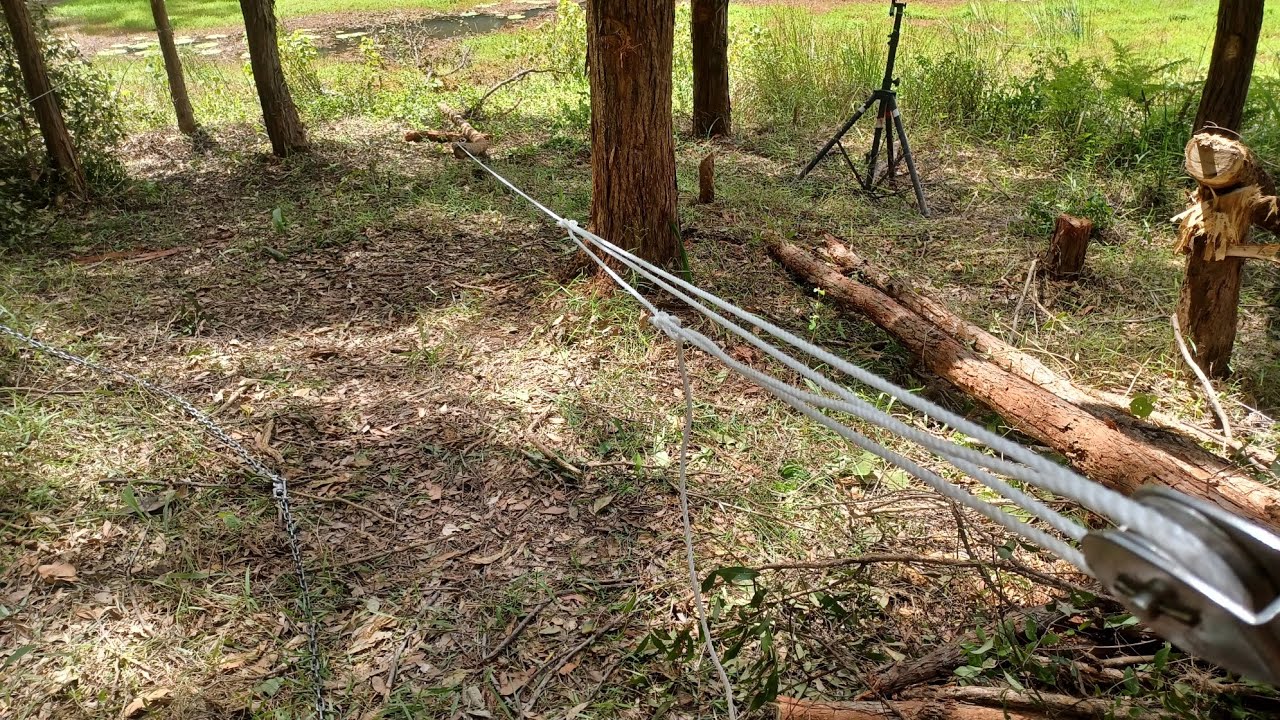 Hand winching a bit of timber.