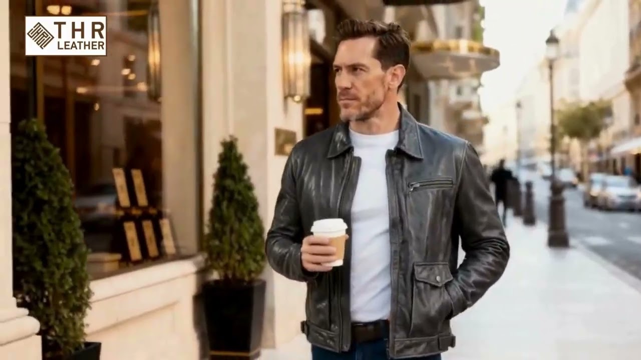 THR Leather Aviator Styled Real Leather Jacket : Product Video