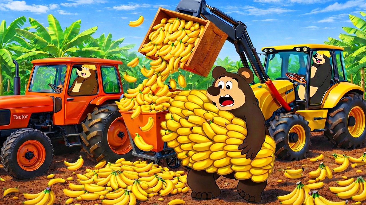 Farmer Hardworking: Banana Harvest & Transport 🚜🍌 | Real Farm Animation