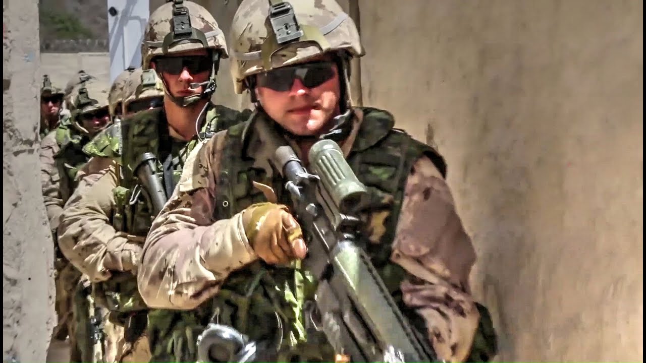 US Marines and Canadian Army Raid Mock Middle Eastern Town