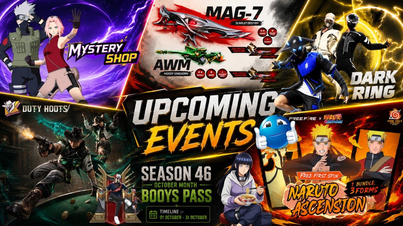 Next Mystery Shop Free Fire 🔥| Mag7 X AWM Ring Event Free Fire | OB55 Update | Free Fire X Naruto